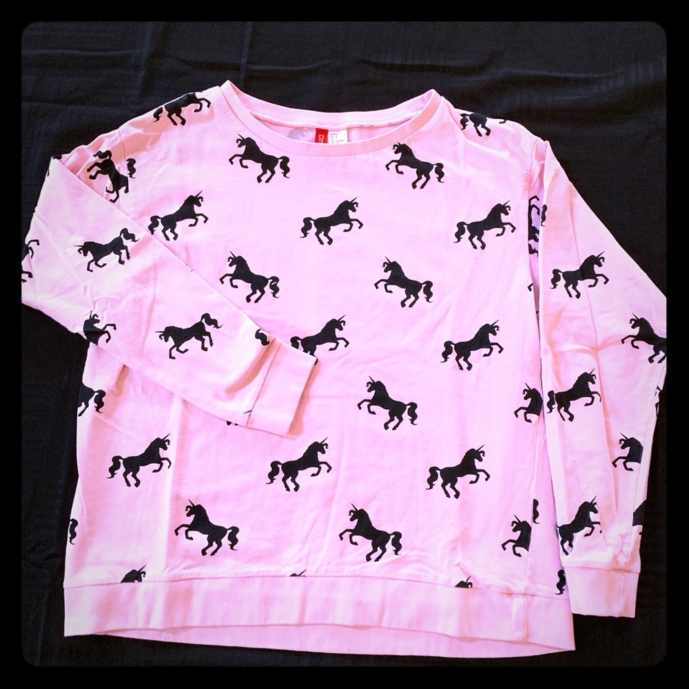 H&M unicorn pullover sweatshirt.